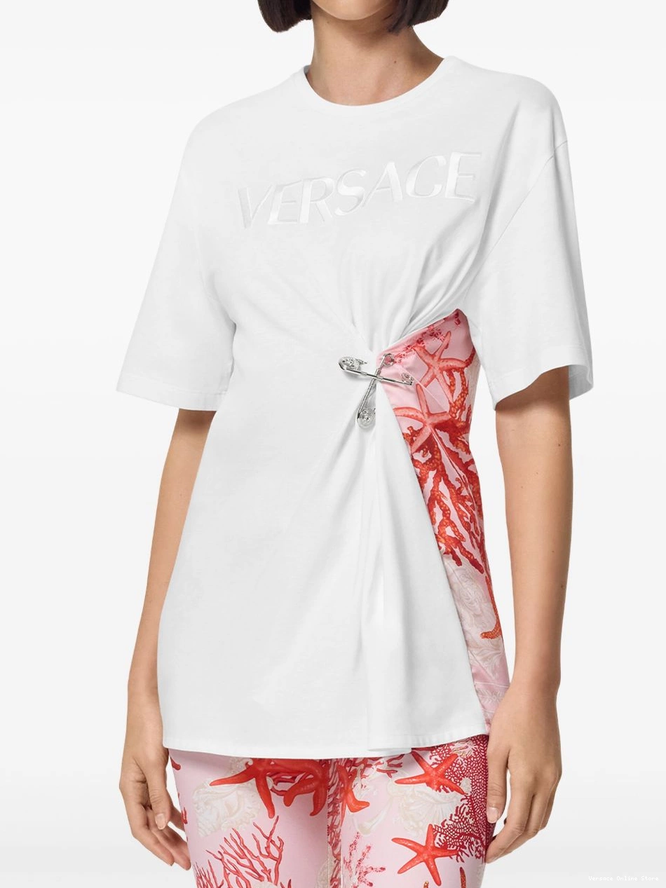 Cheap Women Barocco Versace Sea safety-pin T-shirt 0716